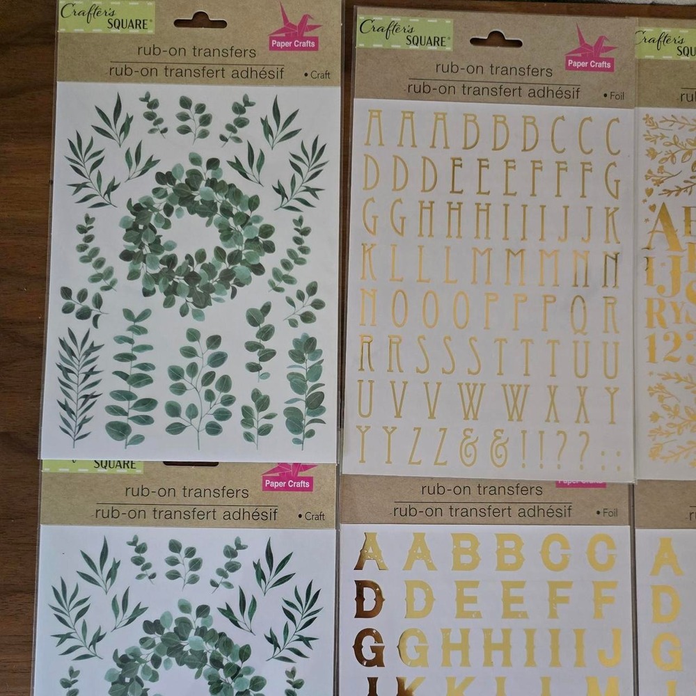 Crafter's Square rub-on transfers craft sticker lot 8 pcs